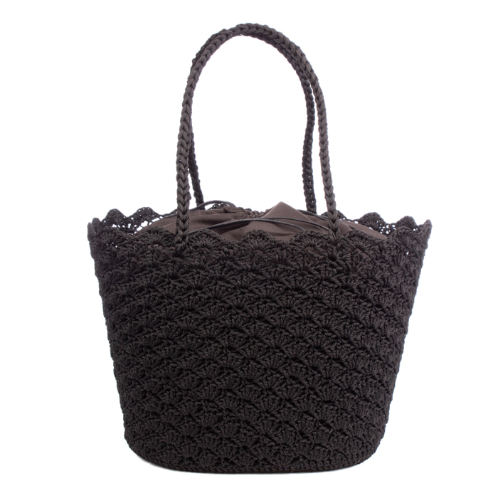 Basentello Bolso de hombro Mujer. Fabricaco en algodón tejido artesanal a mano.