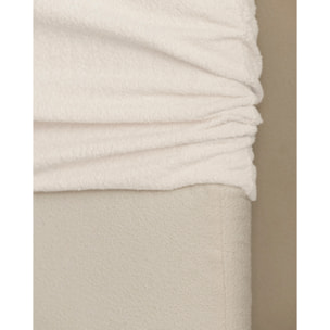 Tête de lit déhoussable en bouclé blanc en différentes tailles