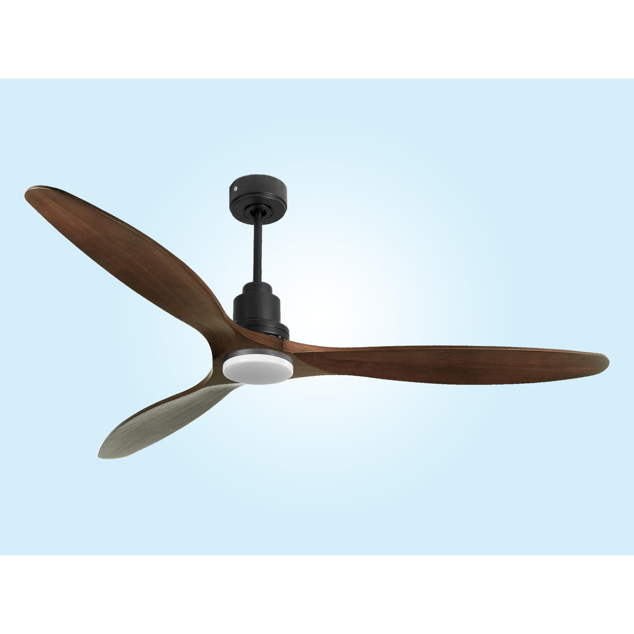 Ventilateur de plafond Réversible  Thermostat Dimmable Wifi Moteur à courant continu Toits en pente Télécommande Lumière à trois tons Hypersilence Mémoire