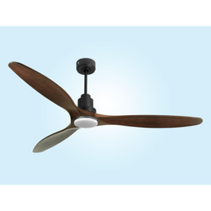 Ventilateur de plafond Réversible  Thermostat Dimmable Wifi Moteur à courant continu Toits en pente Télécommande Lumière à trois tons Hypersilence Mémoire