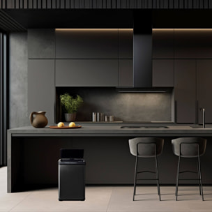 Well home - cubo de basura inteligente sin patas con apertura automática y contacto manual 30l, 35,5x26x60cm color negro