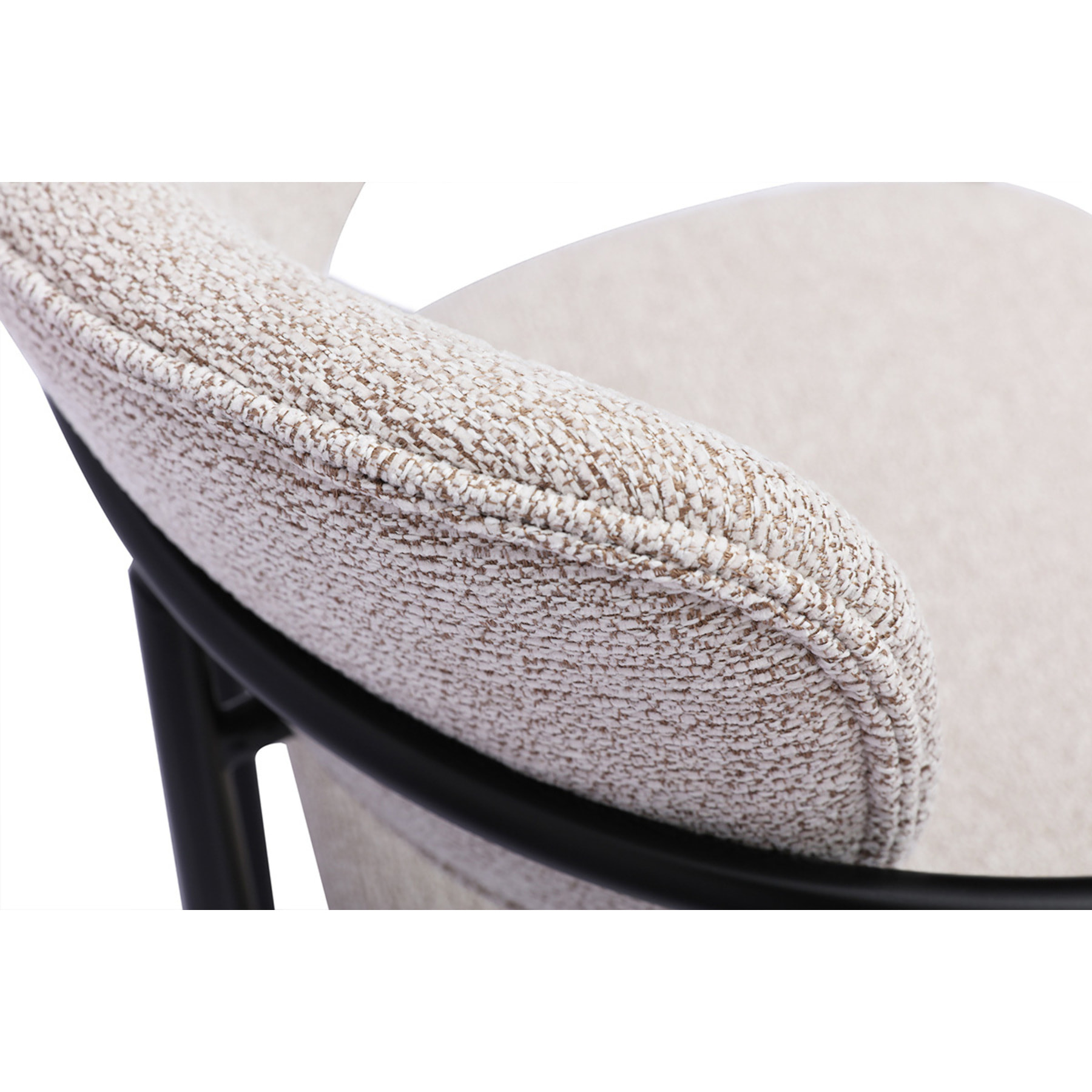 Chaises en tissu texturé beige et métal noir (lot de 2) SWIFT