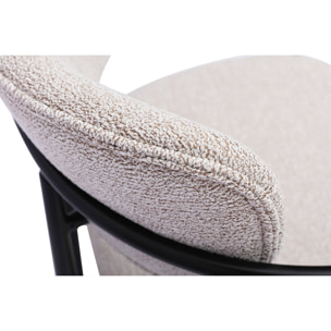 Chaises en tissu texturé beige et métal noir (lot de 2) SWIFT