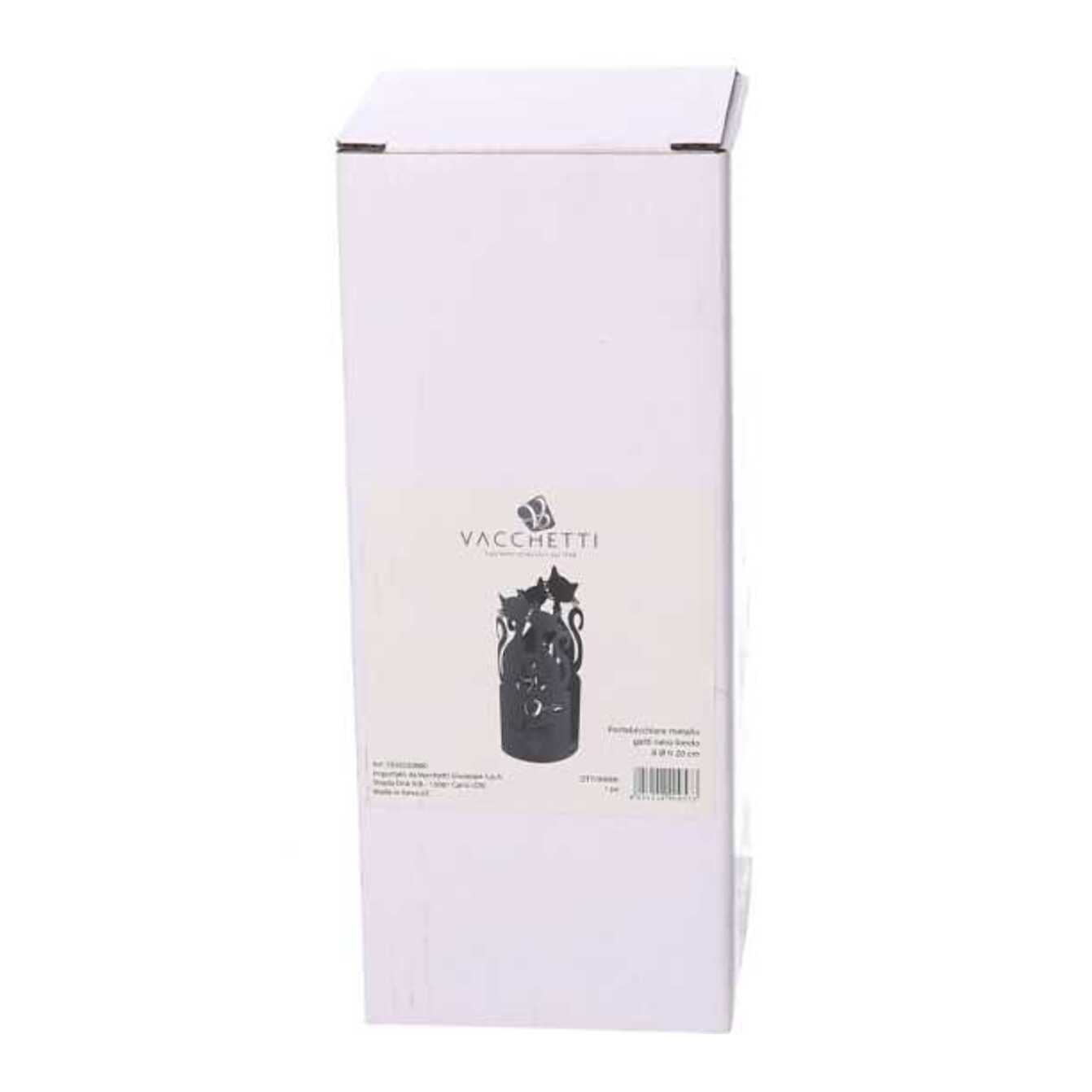 Portabicchiere in metallo gatti nero tondo cm ø8h20