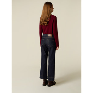 Oltre - Jeans flare rise con charm - Blu