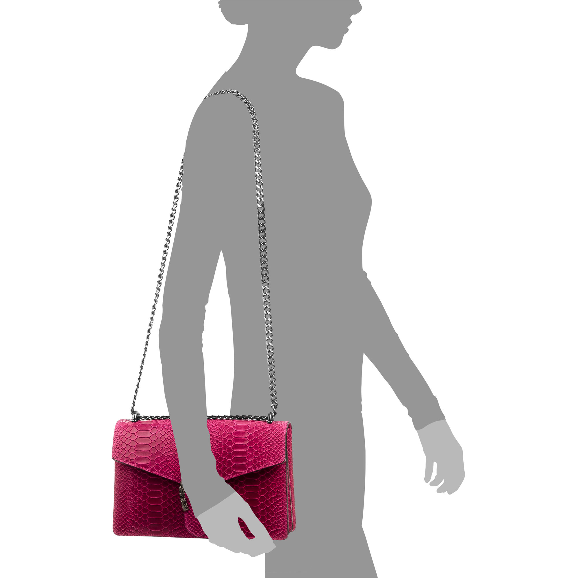 Luce Borsa a mano Donna.Pelle autentica Camoscio Inciso Serpente