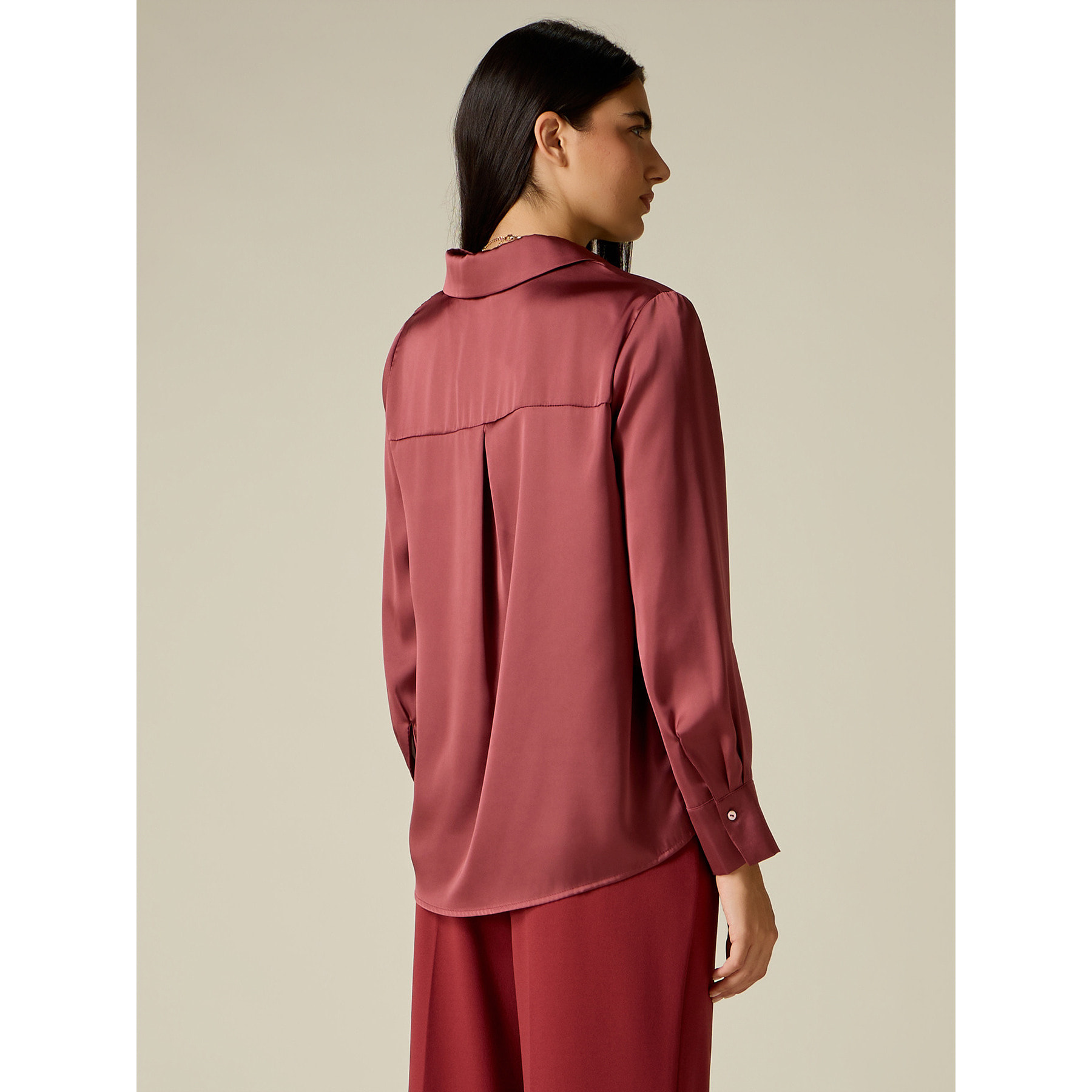 Oltre - Camicia in raso - Bordeaux