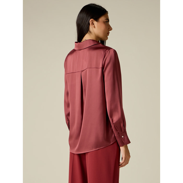 Oltre - Camicia in raso - Bordeaux