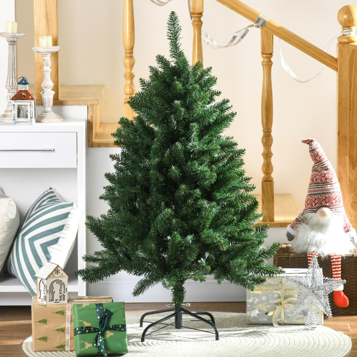 Sapin de Noël artificiel Ø 85 x 120H cm 305 branches épines imitation Nordmann grand réalisme vert