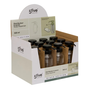 Distributeur de savon Black edition en verre transparent 500ml