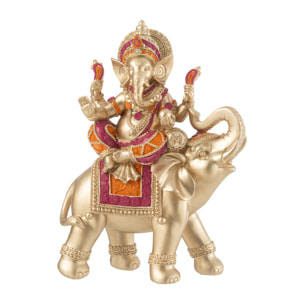 J-Line décoration Ganesha Sur Elephant - polyrésine - mix - small