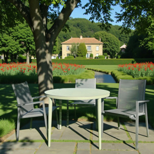 Table de jardin ronde en aluminium vert argile Ø 100 cm STOCKHOLM