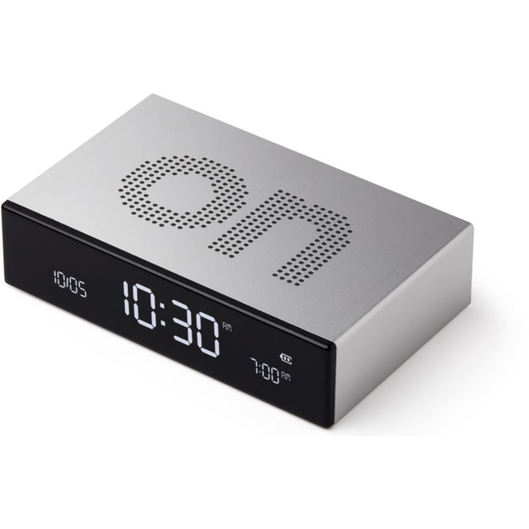 Réveil LEXON Flip Premium Rechargeable Aluminium