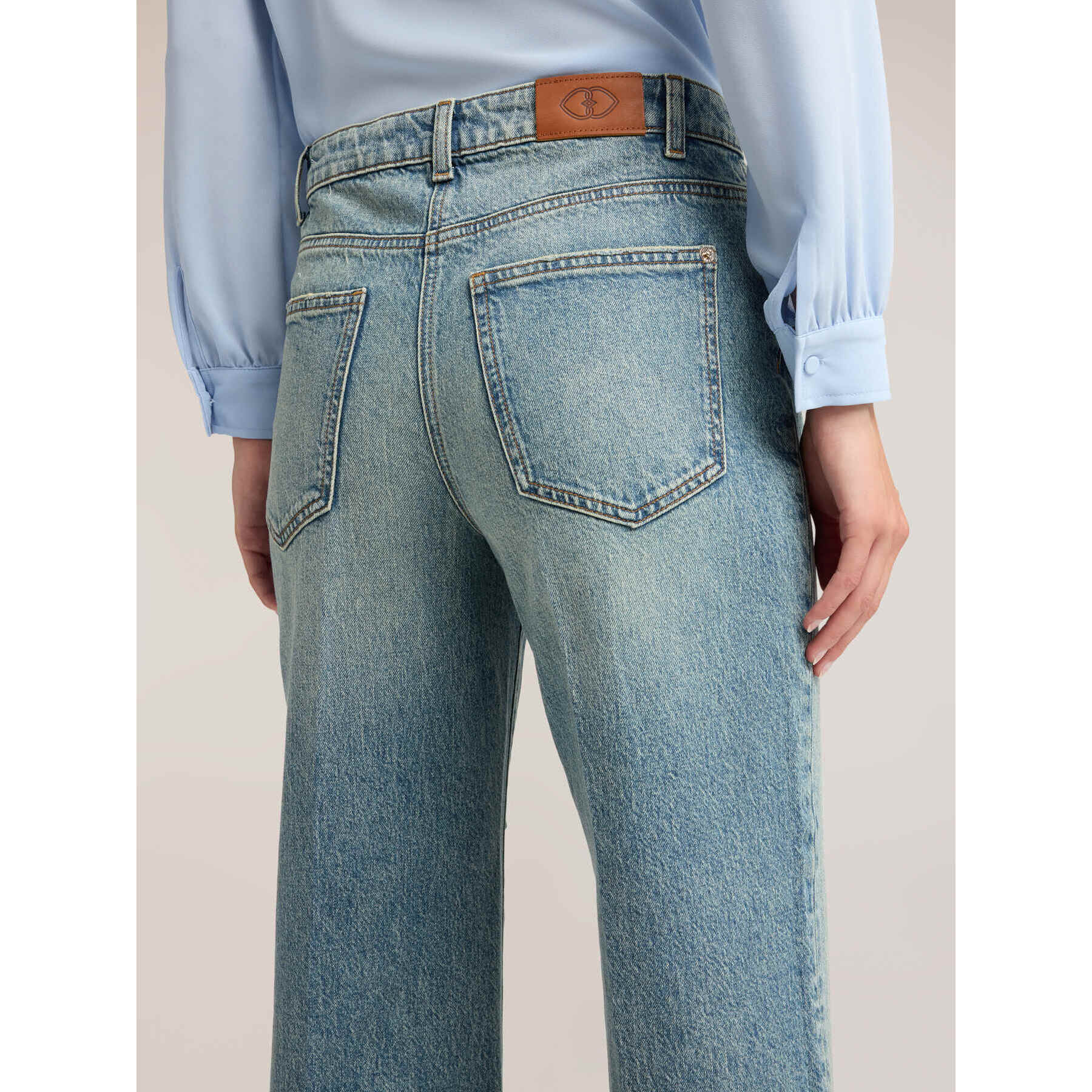 Motivi - Jeans anchos de talle alto washed - Light - blue