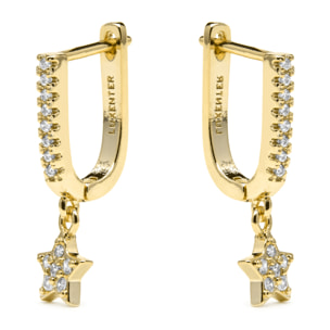 Pendientes acabado oro amarillo de 18k y Circonita Brillante