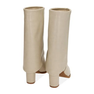 Ankle boots panna, tacco 9,5 cm