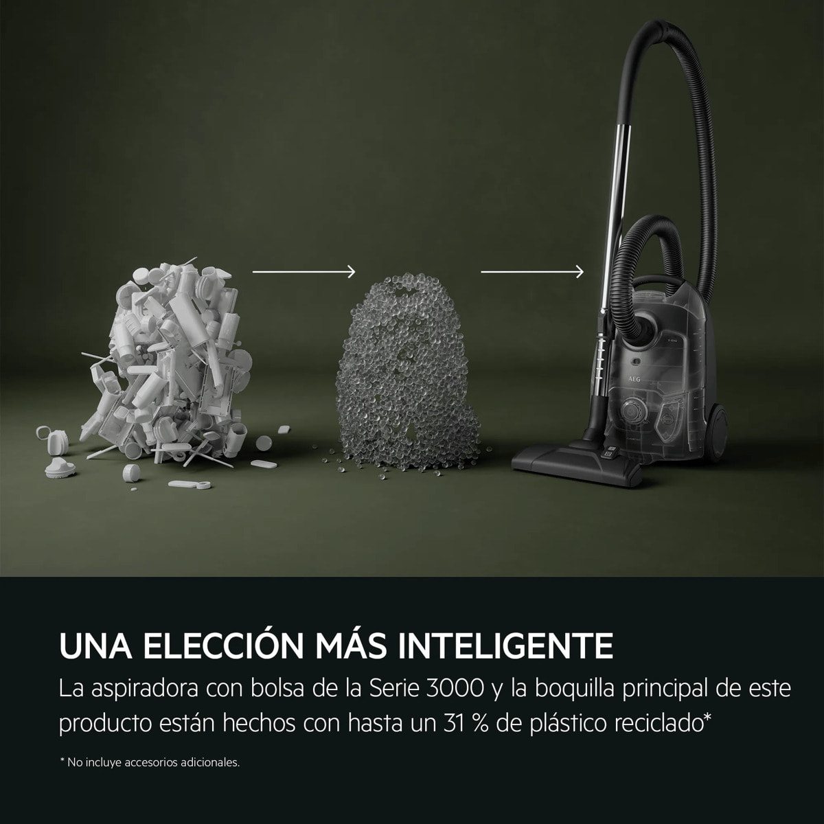 AEG Aspiradora con bolsa 3000 de 650 W y 78 dB(A) AB31C1GG