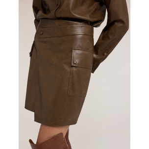 Motivi - Minigonna asimmetrica con tasche - Verde militare