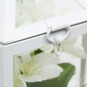 Cage terrarium Fleur artificelle blanc H23 cm