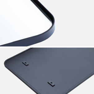 Miroir rectangulaire acier noir 60 x 90 x 1.8 cm - Harold