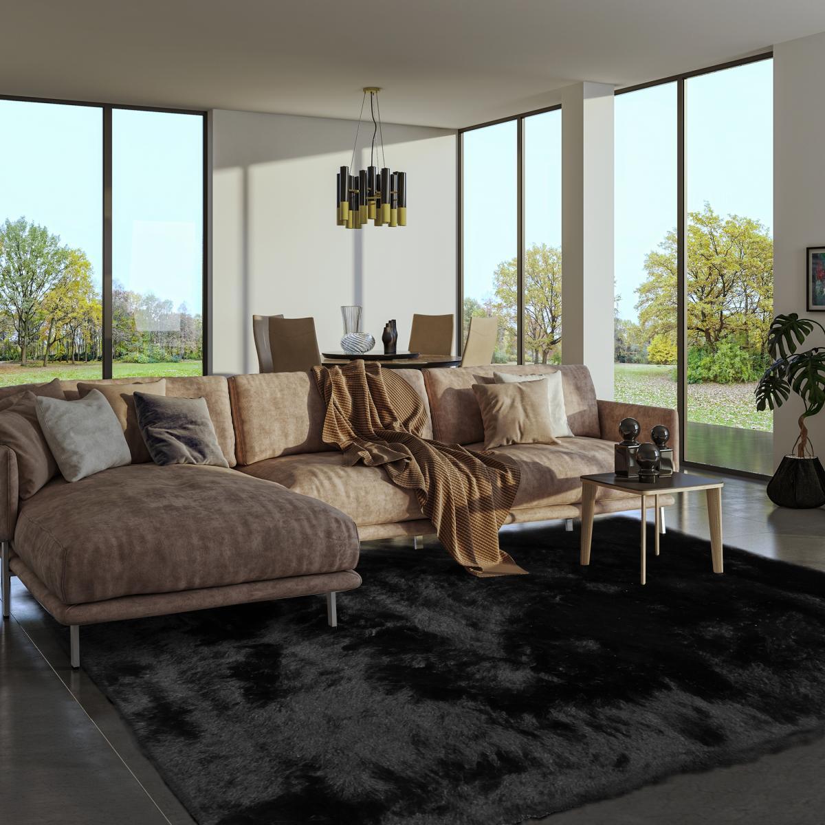 Tapis fait main Shaggy longues mèches Moodil