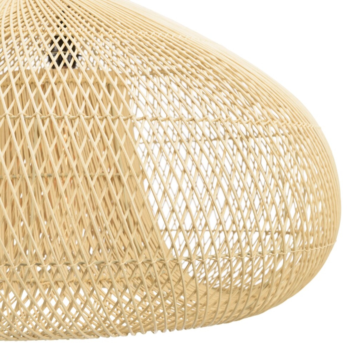 SIXTINE - Suspension 'entonnoir' 80x80cm rotin couleur naturelle/teck