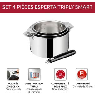 Batterie de cuisine LAGOSTINA Esperta triply 3pcs + poignée