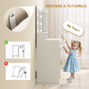 Tocador de Maquillaje con Luces LED y Taburete Tocador con Espejo 2 Colores 10 Bombillas Cajón Estantes Compartimentos Abiertos para Dormitorio Vestidor Blanco