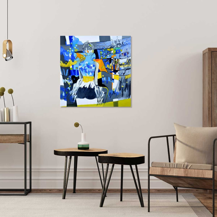 Tableau abstrait nu cubique Toile imprimée