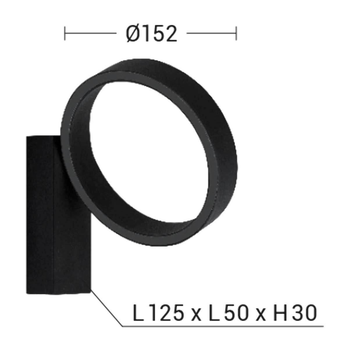 ENSO Lampada da parete Nero
