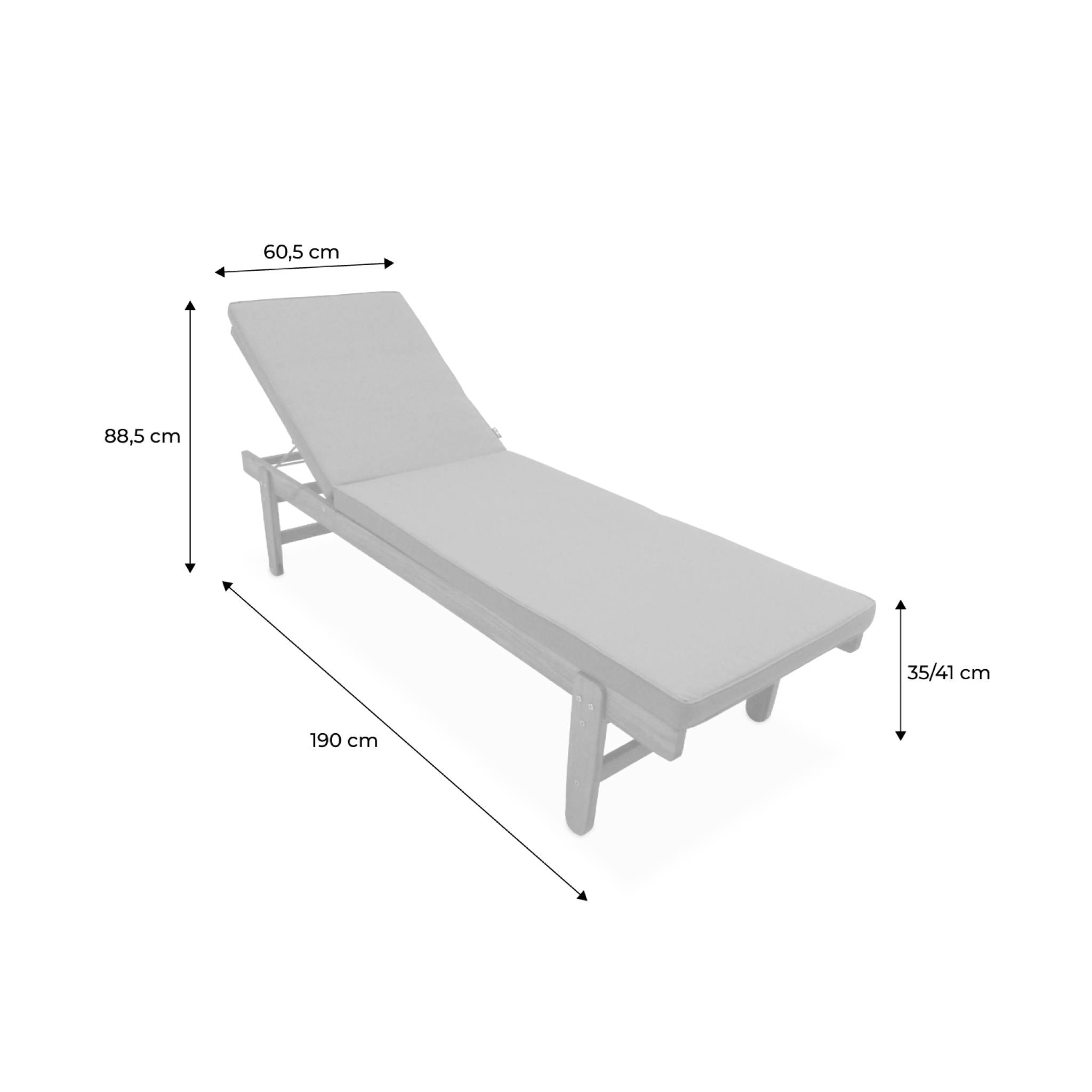 Bain de soleil bois d'acacia multi positions avec roulettes (lot de 2) AREQUIPA