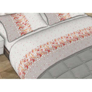 Completo Lenzuola 100% Cotone Fantasy Arancio