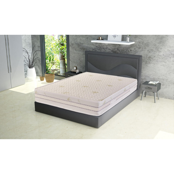 Materasso Memory Fresh Bugnato 11 zone Sfoderabile Aloe 120x200x26