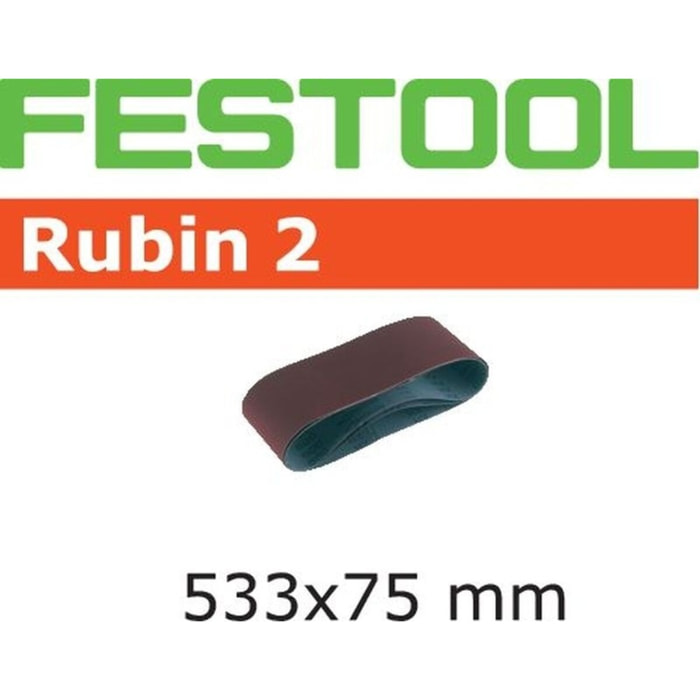 Boite de 10 Bandes abrasives 533 x 75 RU2 FESTOOL - P100 - 499158