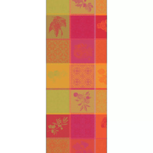 Chemin de table pur coton motif jacquard multicolore Mille tutti frutti sangria