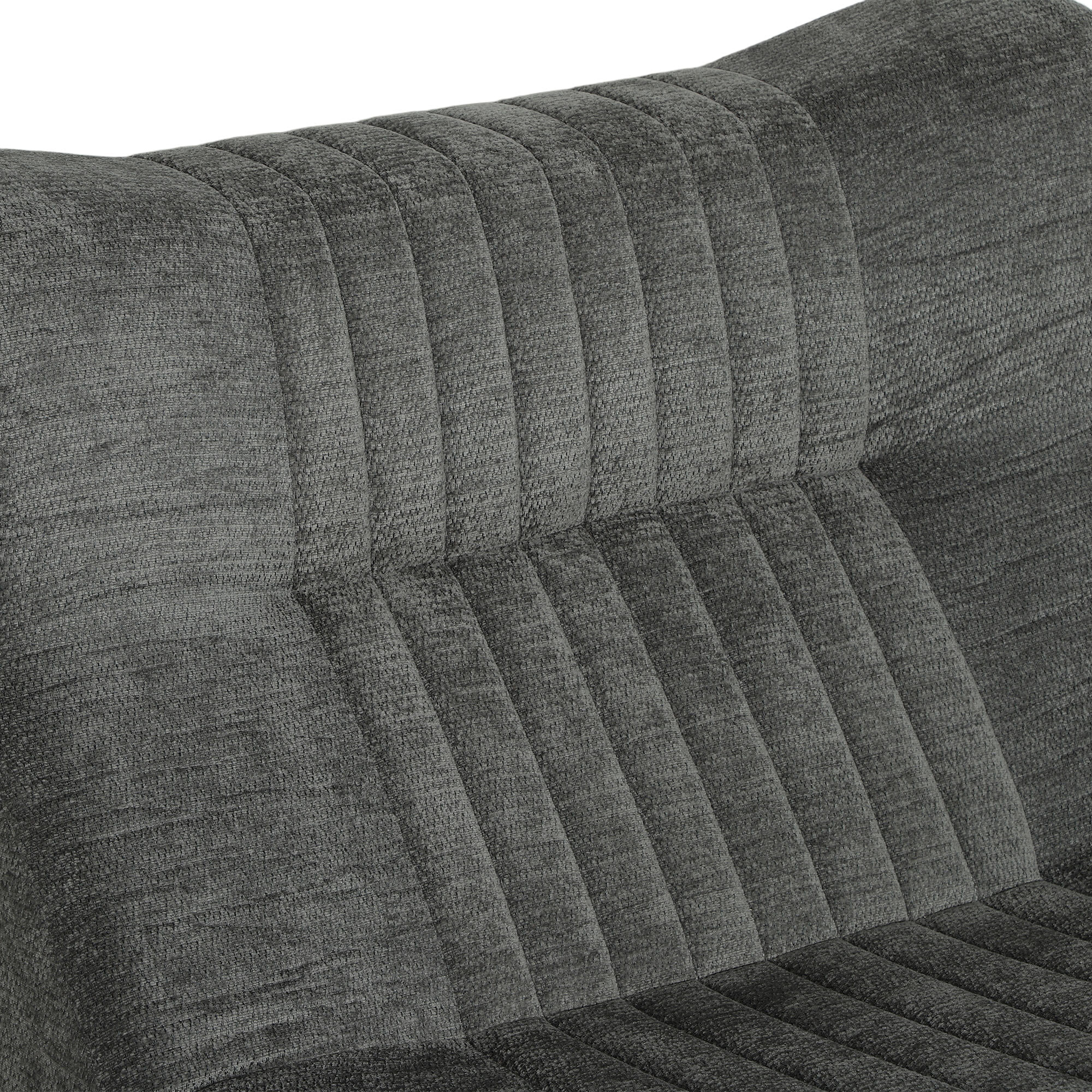 Fauteuil modulable design contemporain effet surpiqûres verticales tissu gris