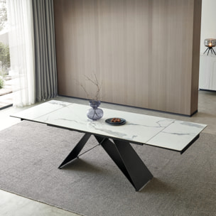 Mesa extensible de comedor – Porcelánico y negro