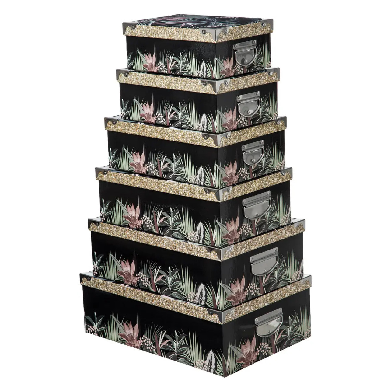 6 Boites Coins en Métal  Lady Jungle