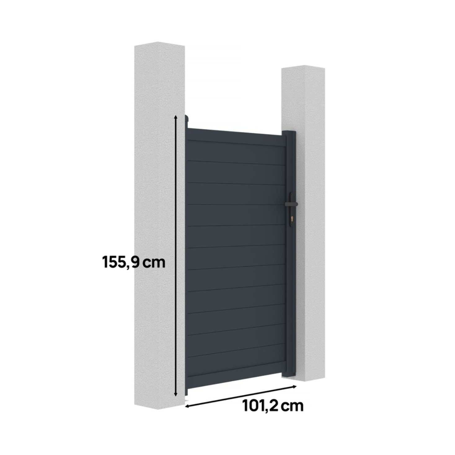 Portillon aluminium "Marc" - 101.2 x 155.9 cm - Gris