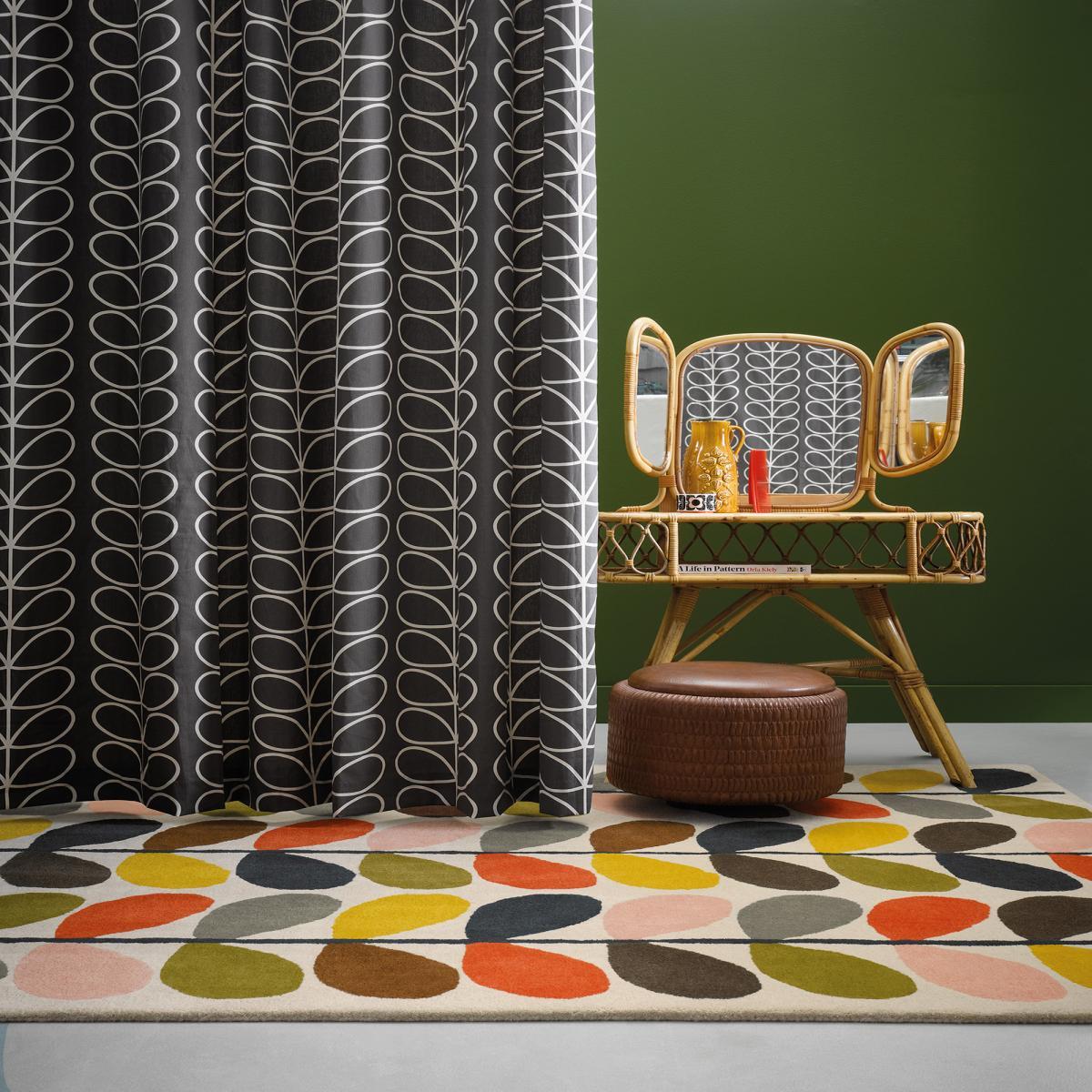 Tapis salon et chambre fait à la main en laine motif seventies GUXE