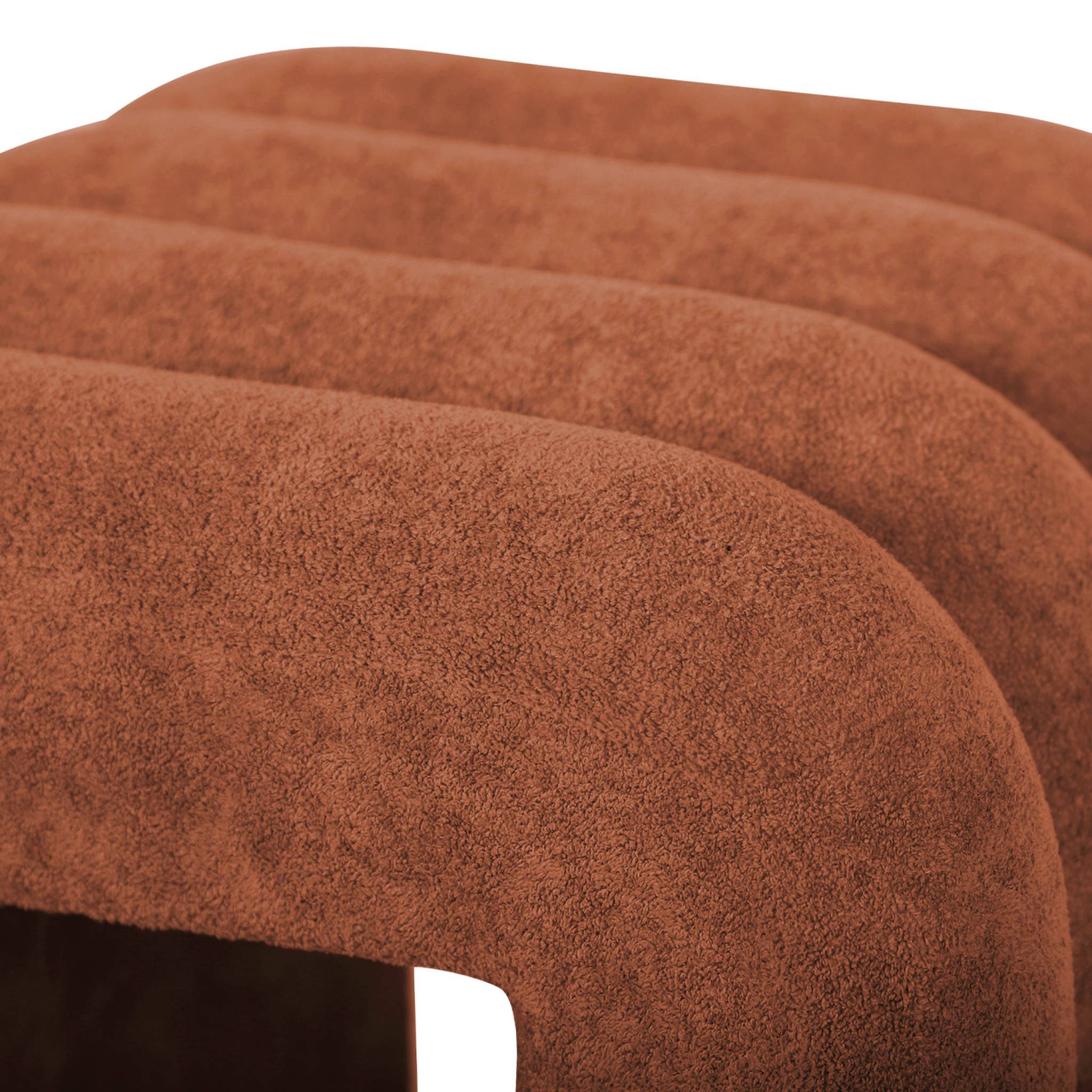 Set de 2 poufs contemporains en tissu orange