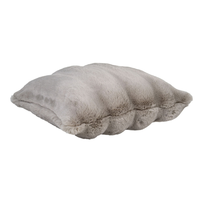 Galena Cuscino in pelliccia sintetica grigia 45x45 cm
