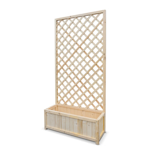 Dorothy - Fioriera in legno di cedro impregnato con spalliera H180 cm - natural oak