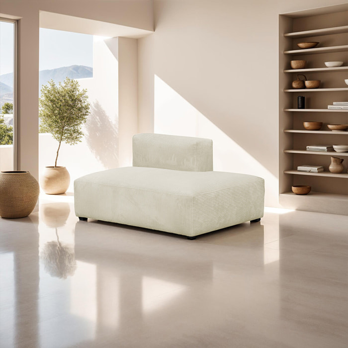 Module d'angle ouvert à droite 2 places en velours côtelé - MODULO