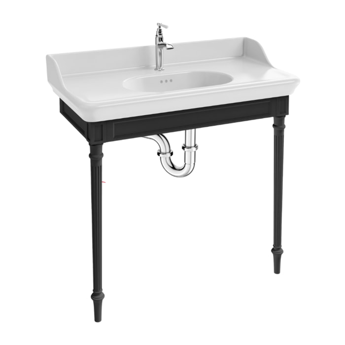 Console Cléo 1889 avec plan vasque + robinet lavabo chromé + siphon chromé