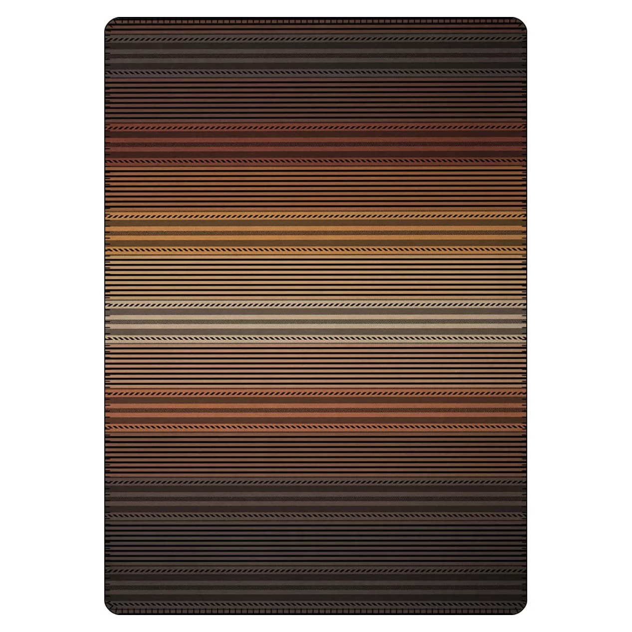 Plaid coton mélangé 415 g/m² motif jacquard orange noir Bambous ocre