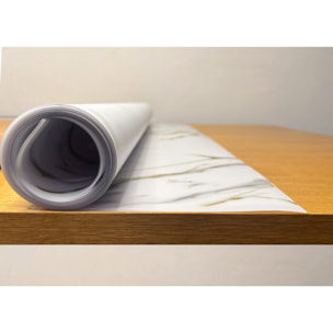 Tovaglia Antimacchia Plastificata Idrorepellente Rotolo Tasgliabile PVC Proteggi Tavolo Crystal Marmo D11 1,55mm