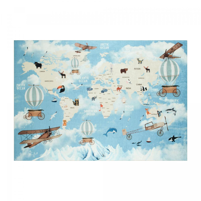 Tapis enfant tissé motif fresque CUBO