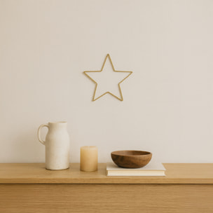 Déco murale étoile fil laiton torsadé - Doré Vieilli