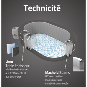 Bestway Spa gonflable ovale Lay-Z-Spa Mauritius AirJet avec WiFi 5-7 personnes